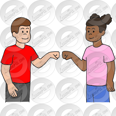 Fist Bump Picture for Classroom / Therapy Use - Great Fist Bump Clipart