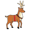 The reindeer helps Santa drive his sleigh.