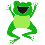 Excited Frog Stencil