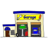 At the auto shop or garage a mechanic works on our cars.