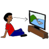 Watches TV