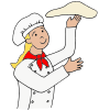 Pete's dad follows the steps to make a pizza. What are the steps in making a pizza?