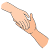 I can also gently hold the teacher's hand, or rest my hand on their arm to let them know I am waiting to speak.