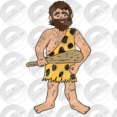 Caveman Picture for Classroom / Therapy Use - Great Caveman Clipart