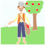Johnny Appleseed Stencil