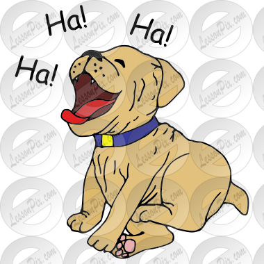 dog laughing clipart