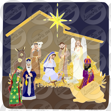 Holy Family Stencil for Classroom / Therapy Use - Great Holy Family Clipart