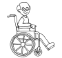 Man in Wheelchair  Outline