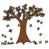 Dot paint leaves