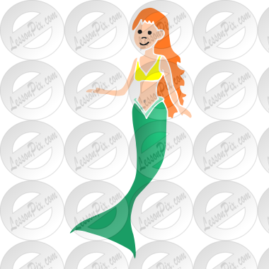 Mermaid Stencil for Classroom / Therapy Use - Great Mermaid Clipart