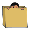 H is for hide. Hide over there.