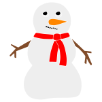 Worried Snowman Stencil