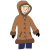 I wear a jacket to keep me warm and dry.