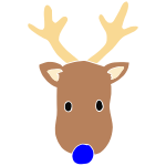 Blue Nose Reindeer Stencil