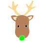 Green Nose Reindeer Stencil
