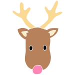 Pink Nose Reindeer Stencil
