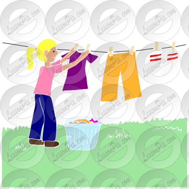 Clothesline Stencil for Classroom / Therapy Use - Great