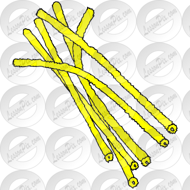Yellow Pipe Cleaners Picture for Classroom / Therapy Use - Great Yellow  Pipe Cleaners Clipart