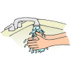 Last, I have to wash my hands to get them clean.