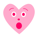 Surprised Heart Stencil