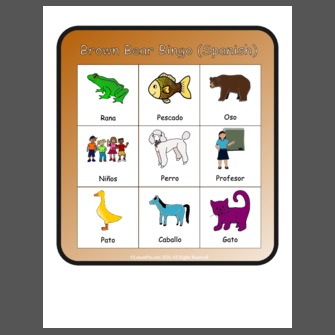 Brown Bear Bingo Spanish