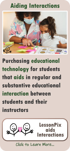 Purchasing educational technology for students that aid in regular and substantive educational interaction between students and their instructors