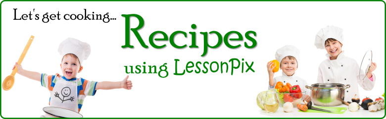 Header Image for Recipes with LessonPix Templates