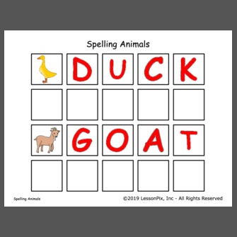 Spelling Animals