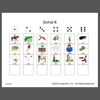 Roll a Picture Dice Game and Reinforcer