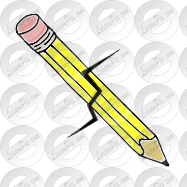 broken pencil Picture for Classroom / Therapy Use - Great broken pencil  Clipart