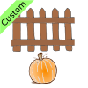 The+pumpkin+is+UNDER+the+fence. Picture