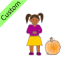 The pumpkin is NEXT TO me.