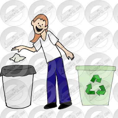 Put rubbish and recycling in the correct bins Picture