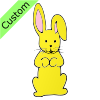 A yellow cotton rabbit