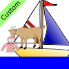 A goat ate a coat on a boat.