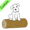 Don't fall off the log, furry dog.