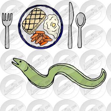 Eat your meal wiggley eel. Picture