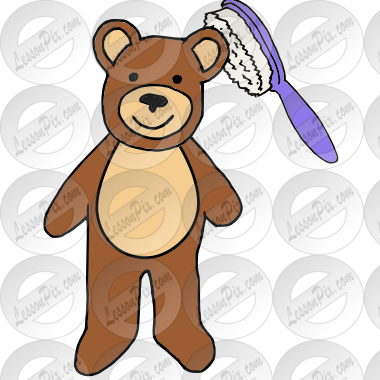Brush your hair wild brown bear. Picture for Classroom / Therapy Use -  Great Brush your hair wild brown bear. Clipart