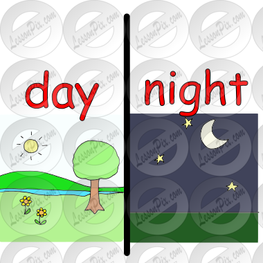 Day night Picture for Classroom / Therapy Use - Great Day night Clipart