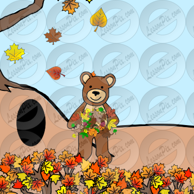 Bear Carries Leaves Picture