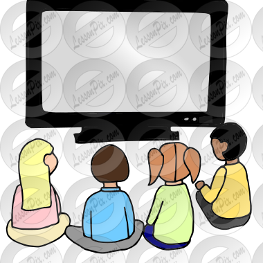 watching movies clipart