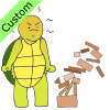 His blocks fell down.