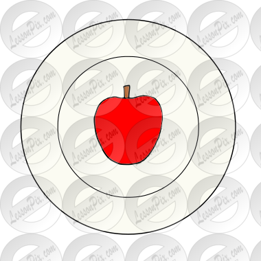 apple on plate Picture
