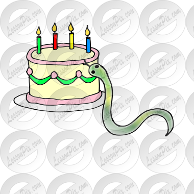 Snake Licking a Cake Picture