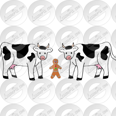 Between the cows