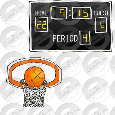 basketball in hoop scoreboard Picture