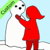 What kind of face did Peter give his snowman?