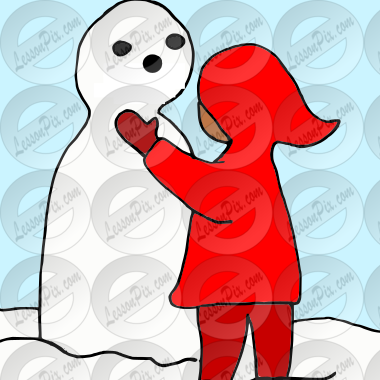 What kind of face did Peter give his snowman? Picture