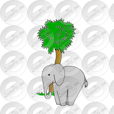 elephant in front of a tree Picture for Classroom / Therapy Use - Great ...