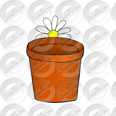 Flower behind pot Picture